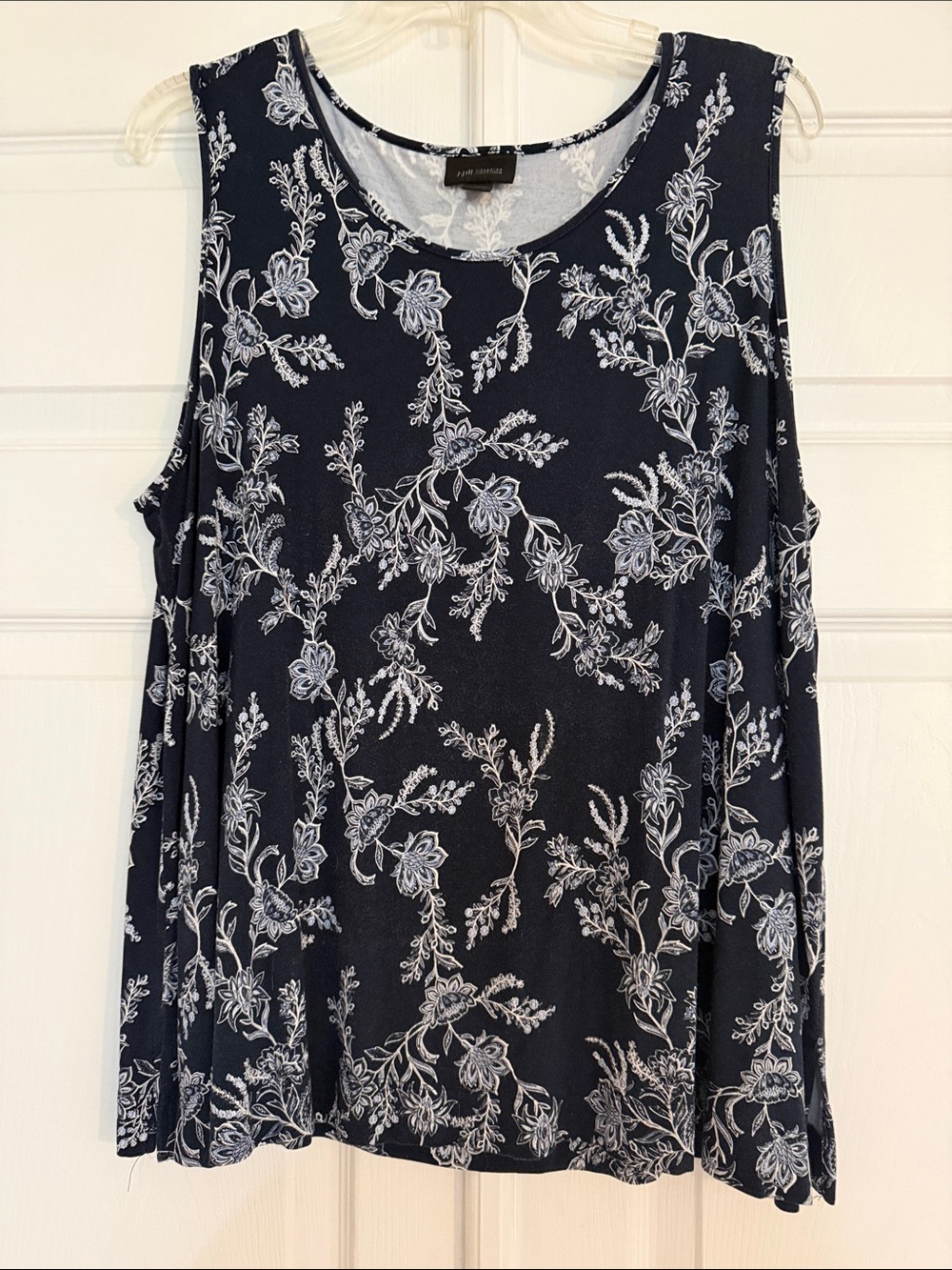 J Jill Navy and White Floral Tank